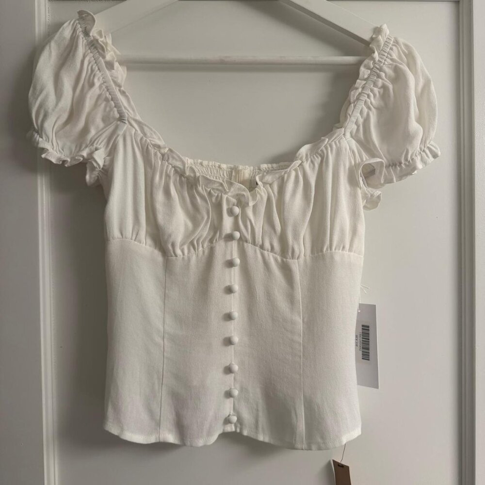 Reformation Bev Top ivory size US 2 BNWT - Picture 2 of 9